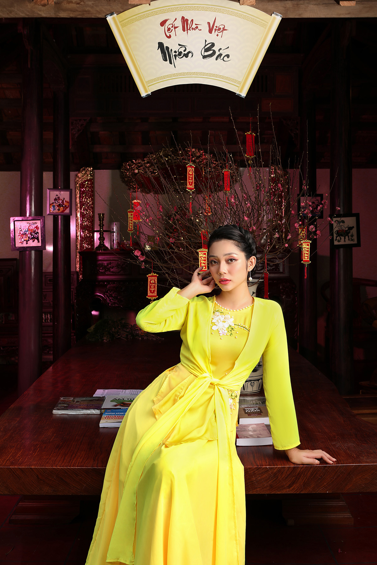 Lâm Thu Hồng diện trang phục truyền thống Bắc – Trung – Nam đón Tết Nguyên Đán